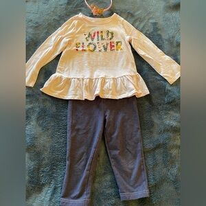 Bundle of 3: First Impressions shirt size 4T + cropped pants + NWOT headband